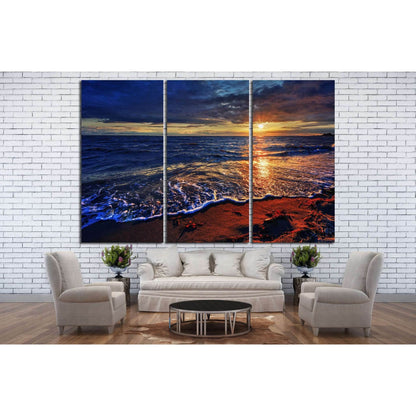 ocean beach with a breaking wave №845 Ready to Hang Canvas Print - Zellart Canvas Prints ALL_Products, s-845