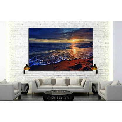 ocean beach with a breaking wave №845 Ready to Hang Canvas Print - Zellart Canvas Prints ALL_Products, s-845