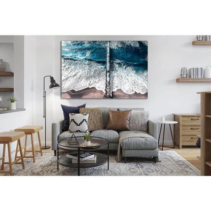 Ocean Pier Blue Water №SL203 Ready to Hang Canvas Print - Zellart Canvas Prints 0new, ALL_Products, Beach Ocean & Waves