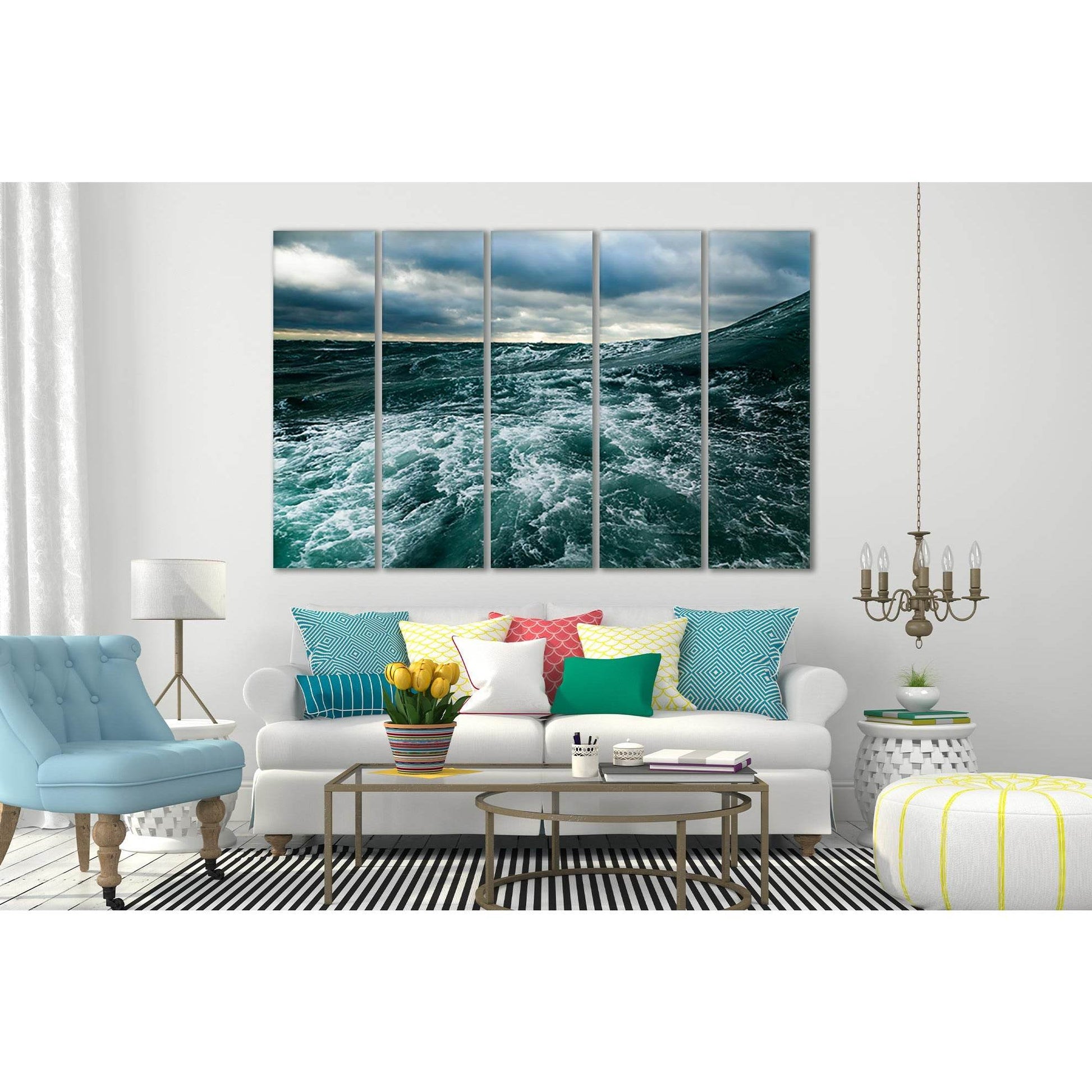 Ocean Storm №SL49 Ready to Hang Canvas Print - Zellart Canvas Prints 0new, ALL_Products, Beach Ocean & Waves