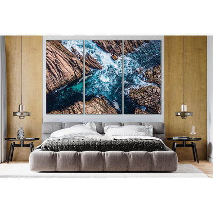 Ocean Surf In The Rocks №SL127 Ready to Hang Canvas Print - Zellart Canvas Prints 0new, ALL_Products, Beach Ocean & Waves