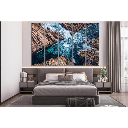 Ocean Surf In The Rocks №SL127 Ready to Hang Canvas Print - Zellart Canvas Prints 0new, ALL_Products, Beach Ocean & Waves