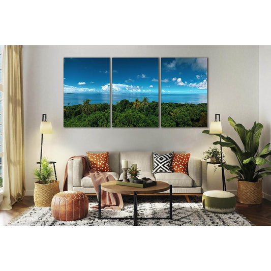 Ocean Tropical Island №SL74 Ready to Hang Canvas Print - Zellart Canvas Prints 0new, ALL_Products, Beach Ocean & Waves
