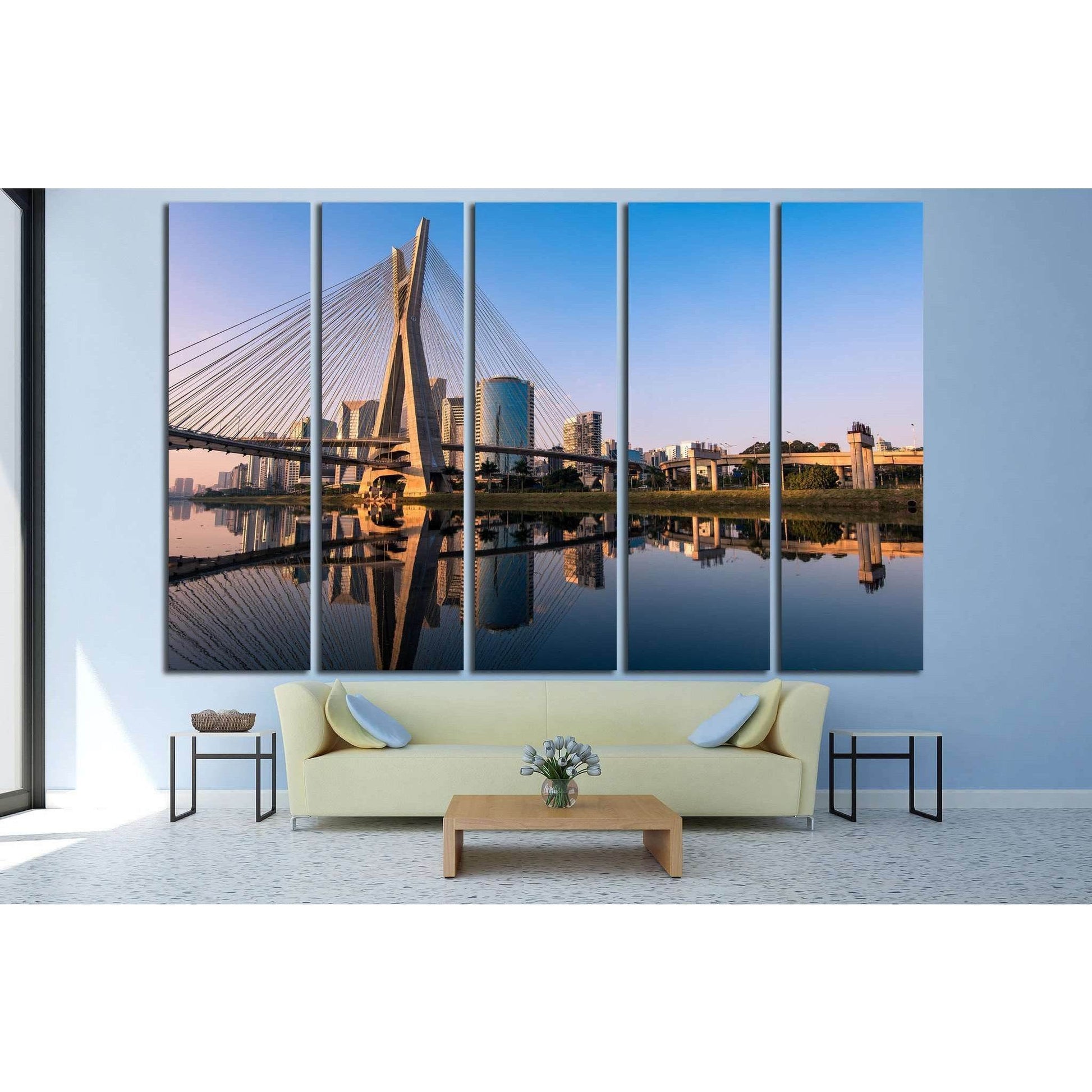 Octavio Frias de Oliveira Bridge in Sao Paulo №1241 Ready to Hang Canvas Print - Zellart Canvas Prints ALL_Products, s-1241