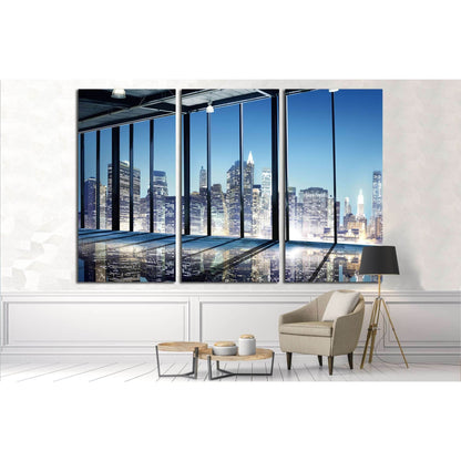 Office Cityscape Builidings Contemporary Interior Room Modern Concept №2174 Ready to Hang Canvas Print - Zellart Canvas Prints ALL_Products, s-2174
