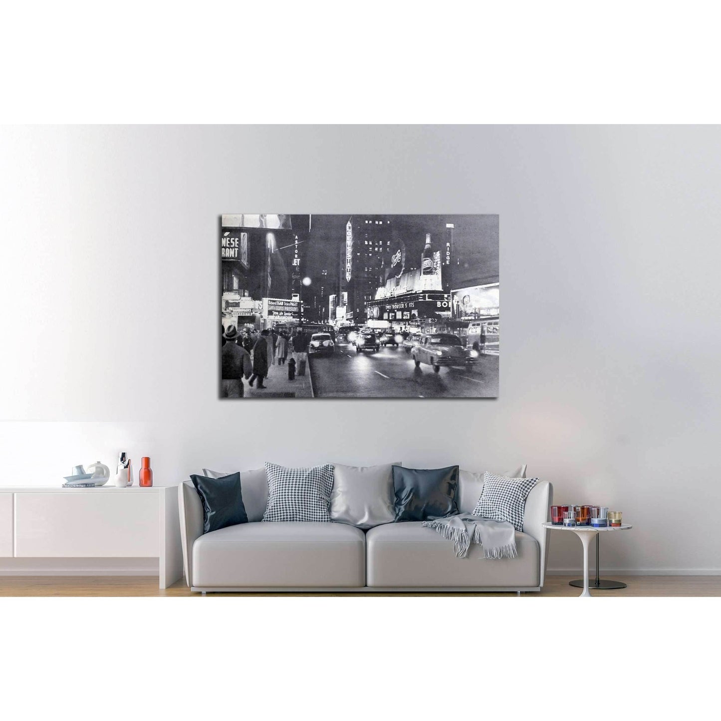 Ogoniok shows old photo of Broadway in New York made by U. №2601 Ready to Hang Canvas Print - Zellart Canvas Prints 0_NY_ART, ALL_Products, s-2601