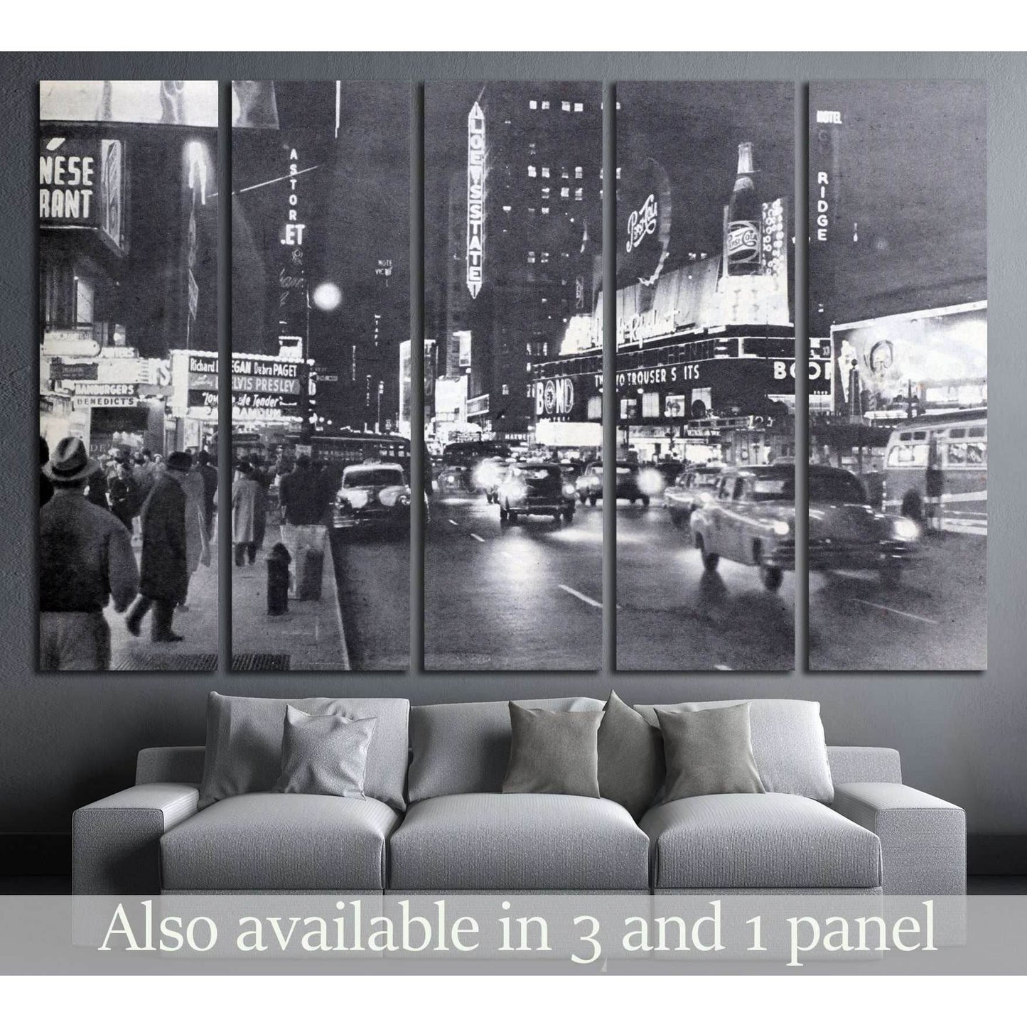 Ogoniok shows old photo of Broadway in New York made by U. №2601 Ready to Hang Canvas Print - Zellart Canvas Prints 0_NY_ART, ALL_Products, s-2601