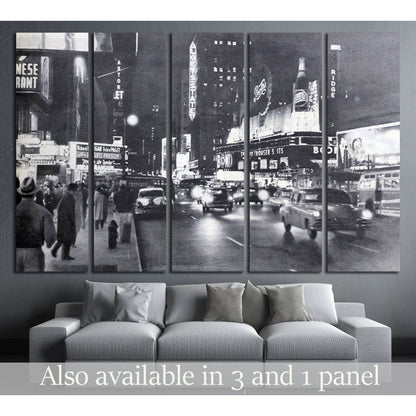 Ogoniok shows old photo of Broadway in New York made by U. №2601 Ready to Hang Canvas Print - Zellart Canvas Prints 0_NY_ART, ALL_Products, s-2601