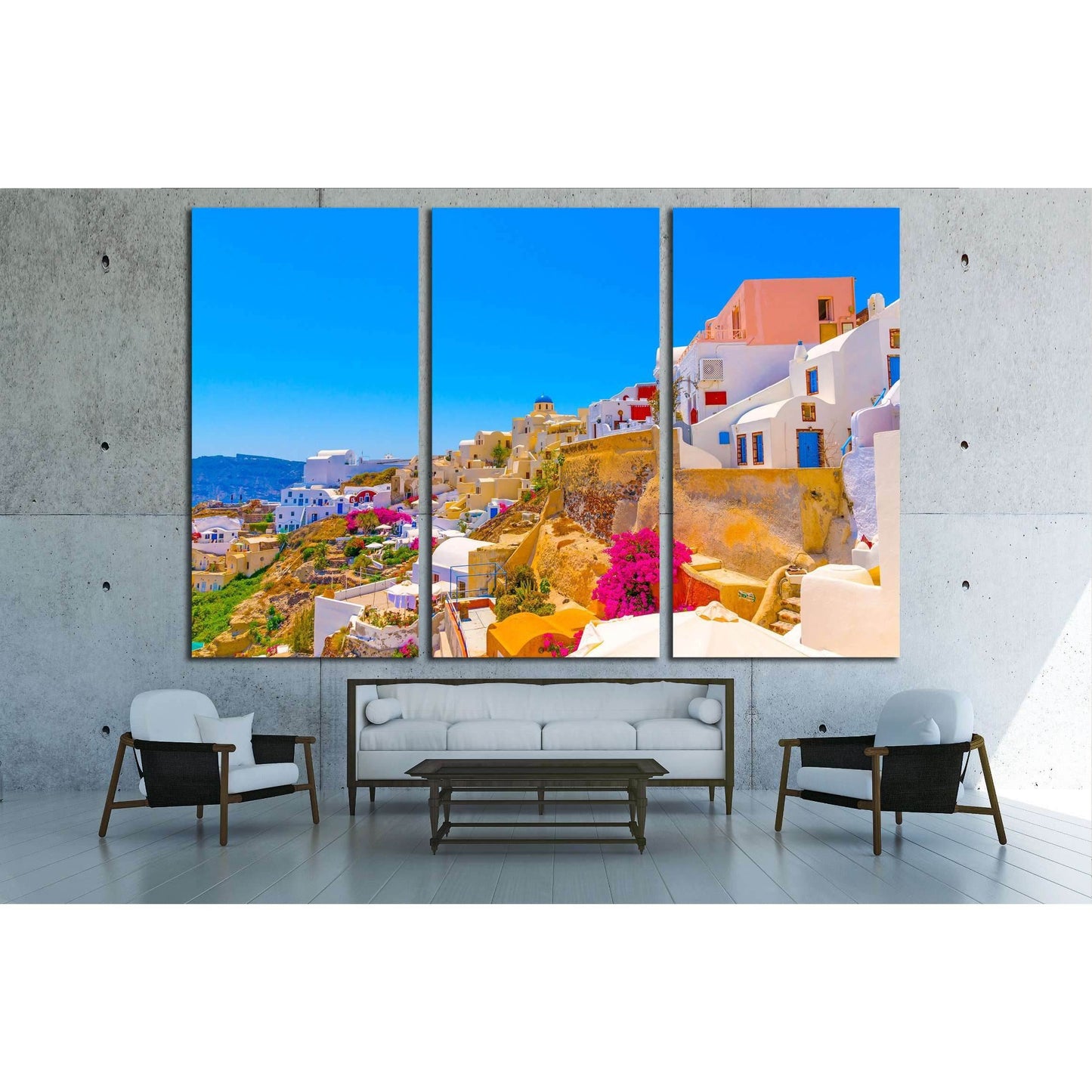 Oia is the most beautiful village of Santorini island in Greece №2640 Ready to Hang Canvas Print - Zellart Canvas Prints ALL_Products, s-2640