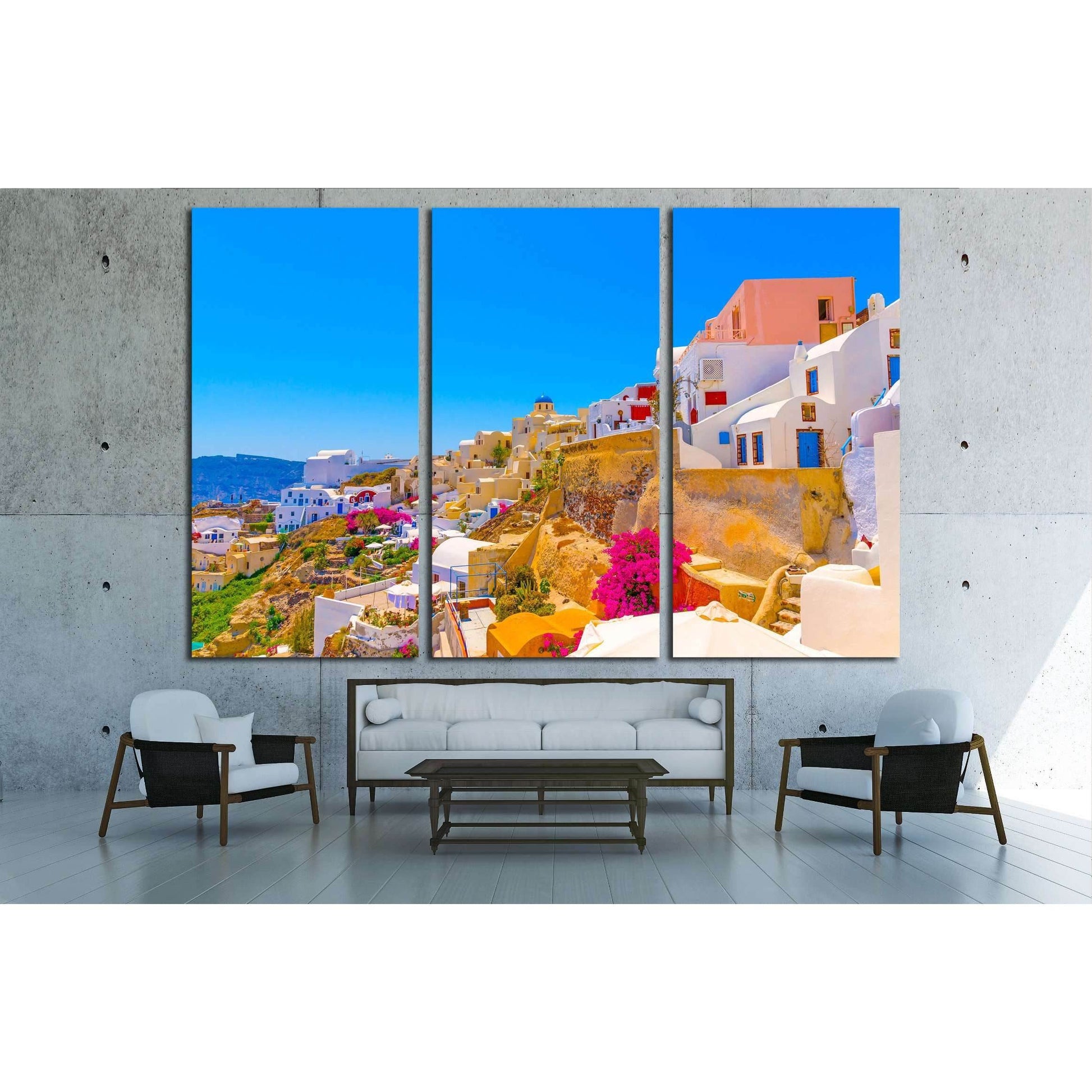 Oia is the most beautiful village of Santorini island in Greece №2640 Ready to Hang Canvas Print - Zellart Canvas Prints ALL_Products, s-2640