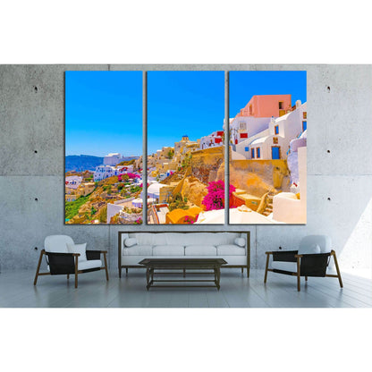 Oia is the most beautiful village of Santorini island in Greece №2640 Ready to Hang Canvas Print - Zellart Canvas Prints ALL_Products, s-2640