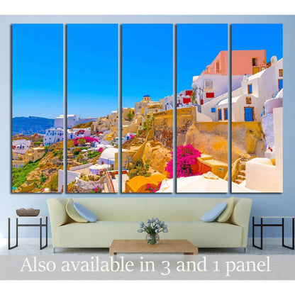 Oia is the most beautiful village of Santorini island in Greece №2640 Ready to Hang Canvas Print - Zellart Canvas Prints ALL_Products, s-2640