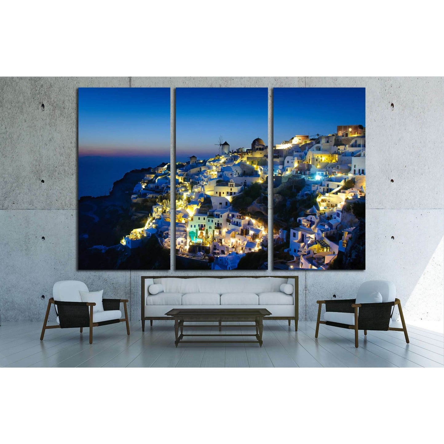 Oia village in Santorini at in the evening, Greece №2242 Ready to Hang Canvas PrintCanvas art arrives ready to hang, with hanging accessories included and no additional framing required. Every canvas print is hand-crafted, made on-demand at our workshop a