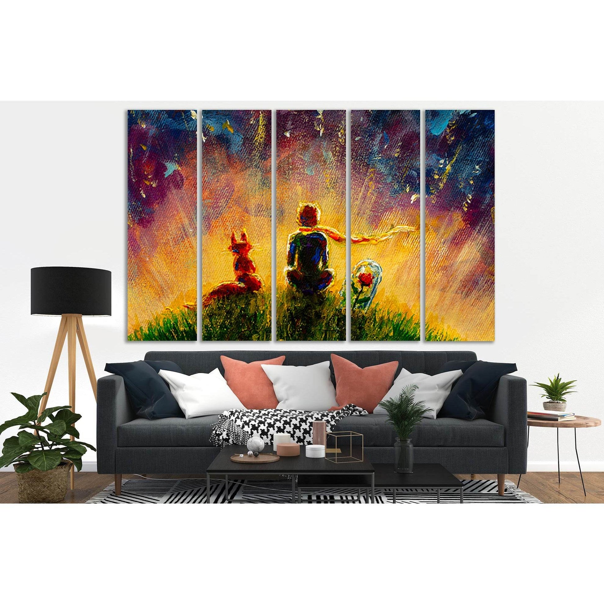 Oil Painting Little Prince №SL612 Ready to Hang Canvas Print - Zellart Canvas Prints 0new, ALL_Products, Oil Painting Wall Art