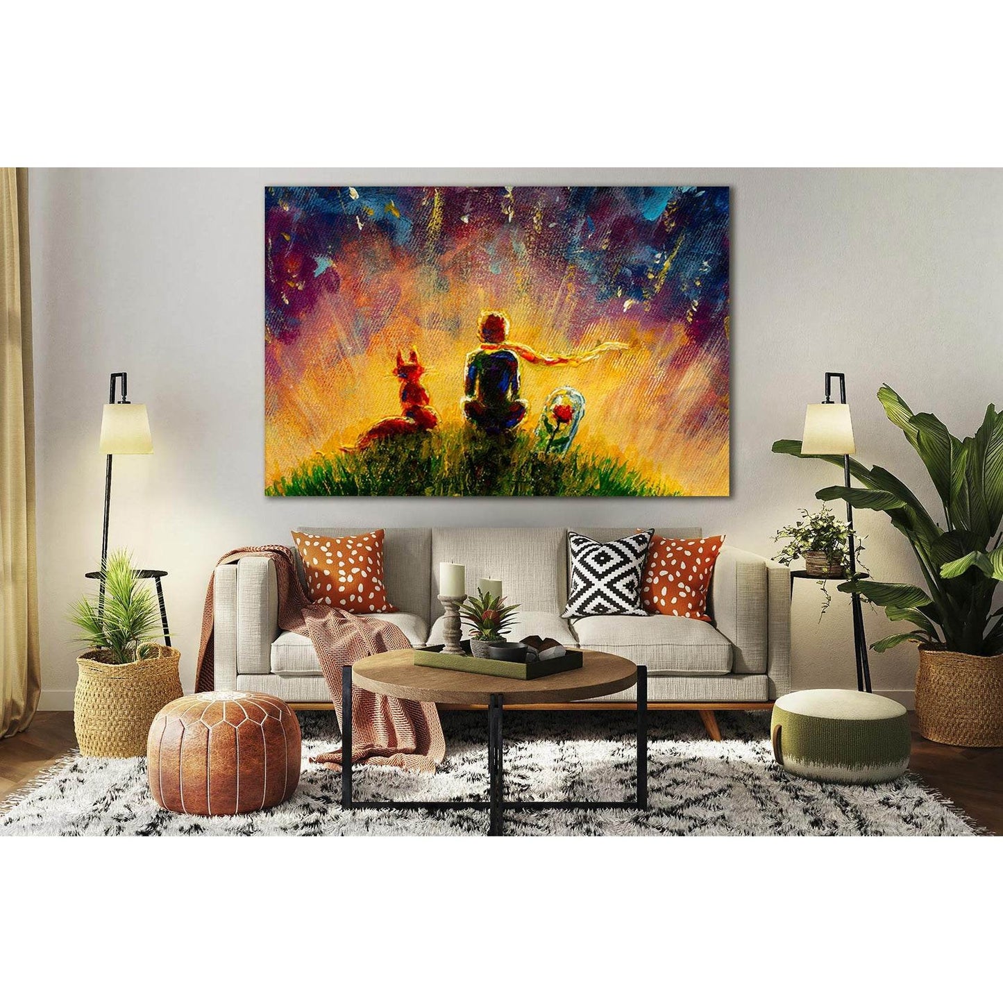 Oil Painting Little Prince №SL612 Ready to Hang Canvas Print - Zellart Canvas Prints 0new, ALL_Products, Oil Painting Wall Art