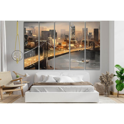 Oil Painting On Canvas New York №SL583 Ready to Hang Canvas Print - Zellart Canvas Prints 0_NY_ART, 0new, ALL_Products, Oil Painting Wall Art