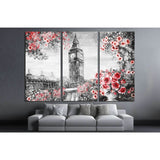 Oil Painting, summer in London, flower rose and leaf №2093 Ready to Hang Canvas Print