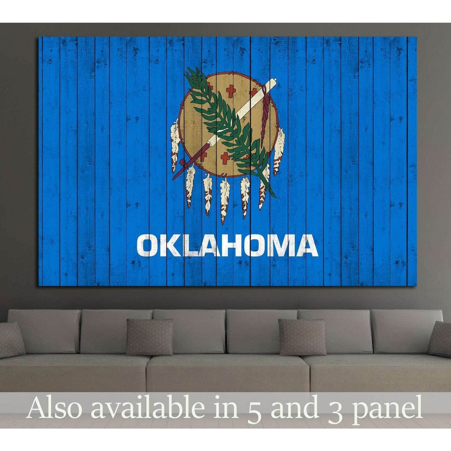 Oklahoma flag №682 Ready to Hang Canvas PrintCanvas art arrives ready to hang, with hanging accessories included and no additional framing required. Every canvas print is hand-crafted, made on-demand at our workshop and expertly stretched around 100% Nort