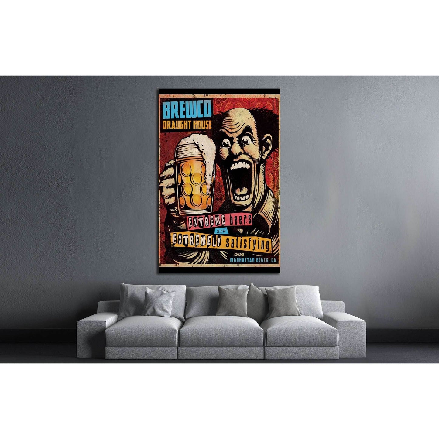 old beer quadro №3470 Ready to Hang Canvas Print - Zellart Canvas Prints ALL_Products, Beer, s-3470