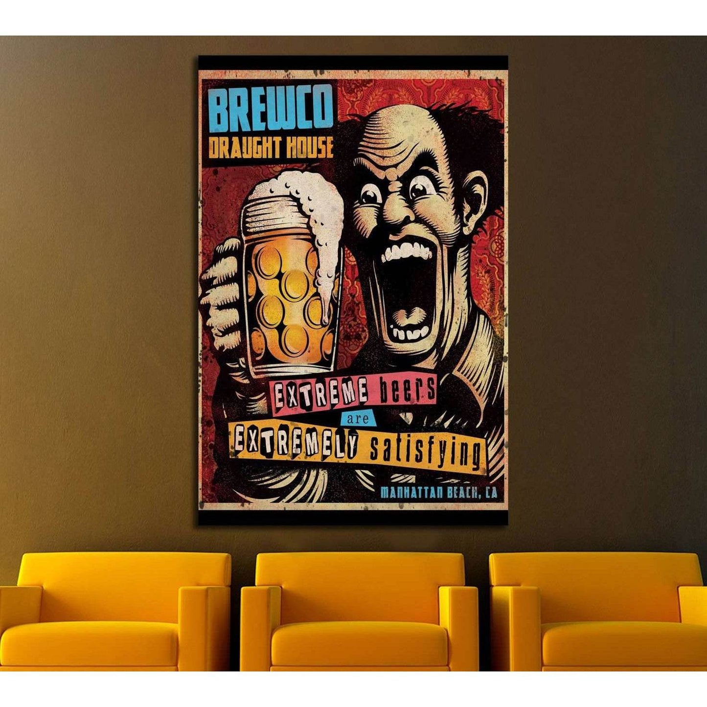 old beer quadro №3470 Ready to Hang Canvas Print - Zellart Canvas Prints ALL_Products, Beer, s-3470