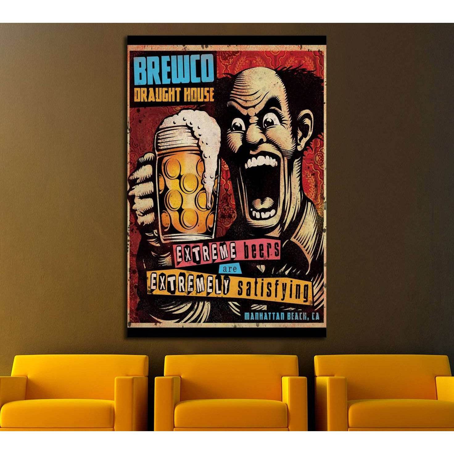 old beer quadro №3470 Ready to Hang Canvas Print - Zellart Canvas Prints ALL_Products, Beer, s-3470