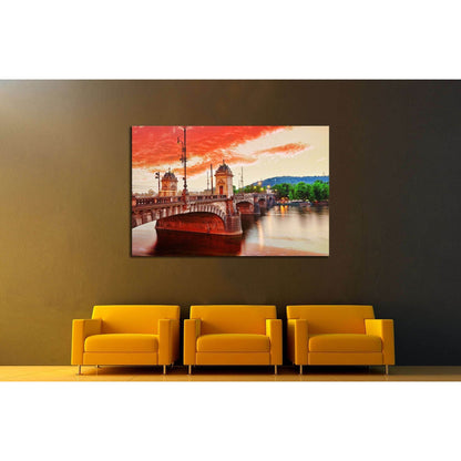 Old Bridge Legii from the waterfront of the Vltava River.Prague.Czech Republic №3032 Ready to Hang Canvas PrintCanvas art arrives ready to hang, with hanging accessories included and no additional framing required. Every canvas print is hand-crafted, made