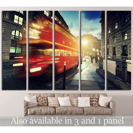 old bus on street of London №792 Ready to Hang Canvas Print - Zellart Canvas Prints ALL_Products, s-792