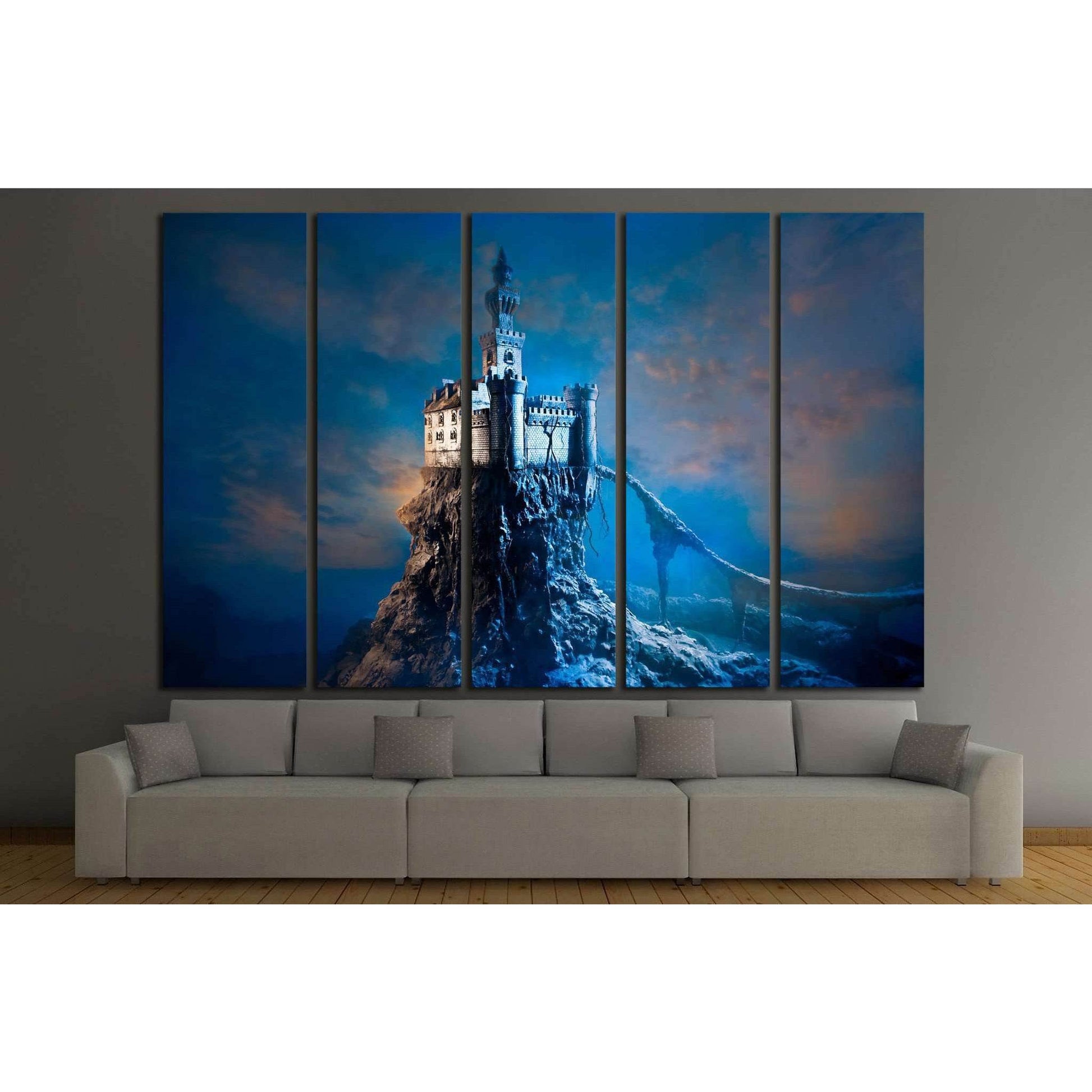 Old castle on the hill №713 Ready to Hang Canvas Print - Zellart Canvas Prints ALL_Products, s-713