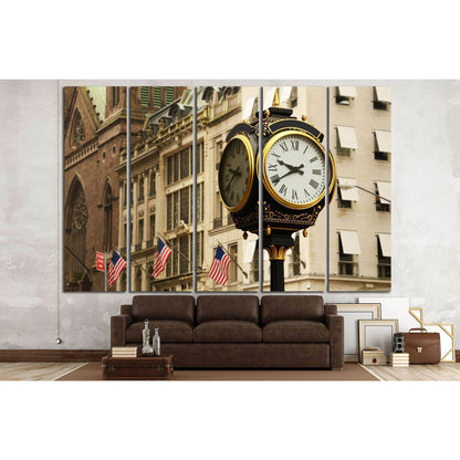 old clock, new york №864 Ready to Hang Canvas Print - Zellart Canvas Prints 0_NY_ART, ALL_Products, s-864