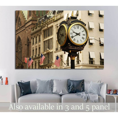 old clock, new york №864 Ready to Hang Canvas Print - Zellart Canvas Prints 0_NY_ART, ALL_Products, s-864