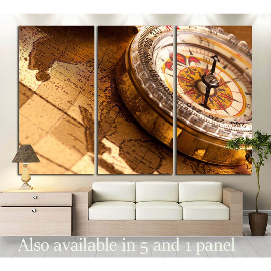 Old Compass №2811 Ready to Hang Canvas Print - Zellart Canvas Prints ALL_Products, s-2811