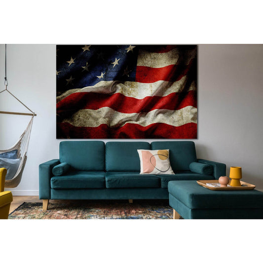 Old Flag Of The United States №SL1173 Ready to Hang Canvas Print - Zellart Canvas Prints 0new, ALL_Products, Flags
