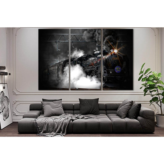 Old Steam Train №SL750 Ready to Hang Canvas Print - Zellart Canvas Prints 0new, ALL_Products, Engine, Engines Wall Art