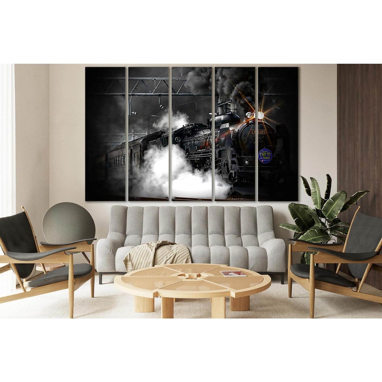 Old Steam Train №SL750 Ready to Hang Canvas Print - Zellart Canvas Prints 0new, ALL_Products, Engine, Engines Wall Art
