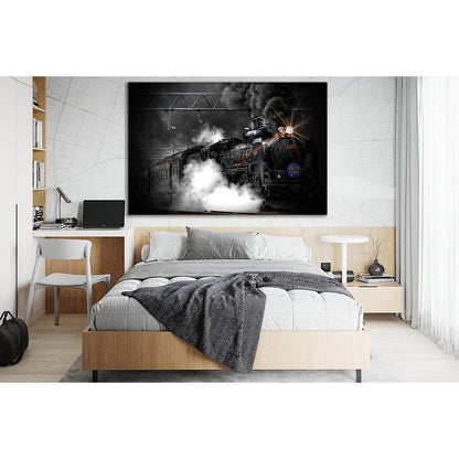 Old Steam Train №SL750 Ready to Hang Canvas Print - Zellart Canvas Prints 0new, ALL_Products, Engine, Engines Wall Art