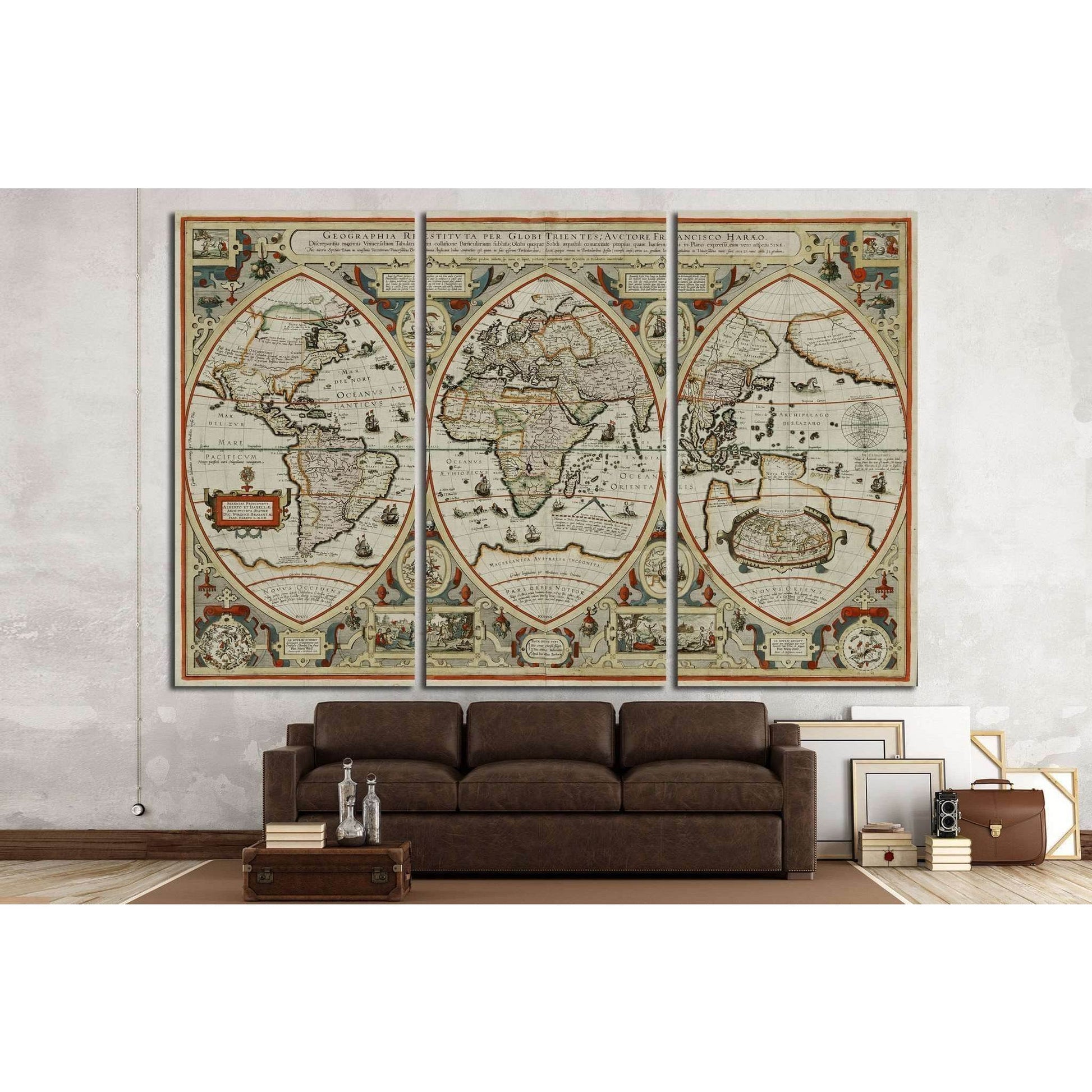 Old World map №1457 Ready to Hang Canvas Print - Zellart Canvas Prints ALL_Products, s-1457