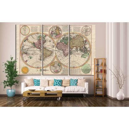 Old World Map №1472 Ready to Hang Canvas Print - Zellart Canvas Prints ALL_Products, s-1472