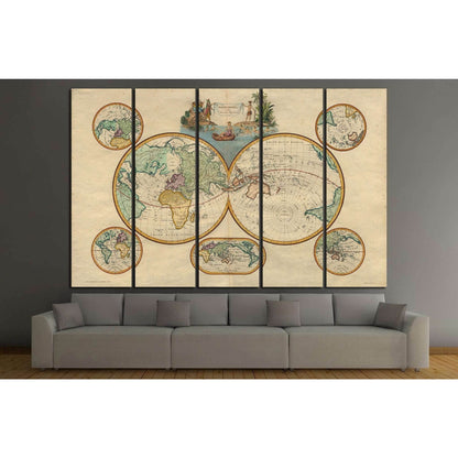 Old World Map №1473 Ready to Hang Canvas Print - Zellart Canvas Prints ALL_Products, s-1473