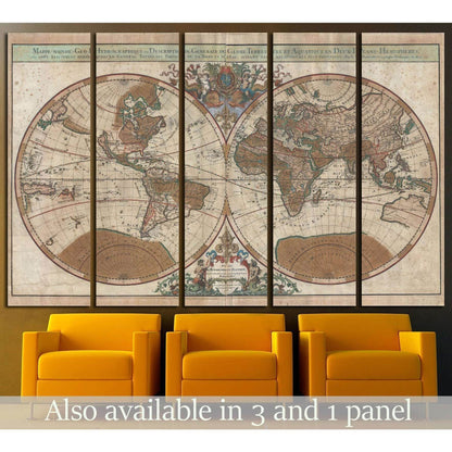 Old World Map №1475 Ready to Hang Canvas Print - Zellart Canvas Prints ALL_Products, s-1475