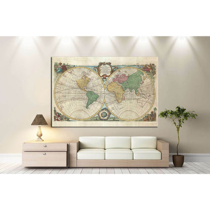 Old World Map №1477 Ready to Hang Canvas Print - Zellart Canvas Prints ALL_Products, s-1477