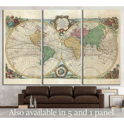 Old World Map №1477 Ready to Hang Canvas Print - Zellart Canvas Prints ALL_Products, s-1477