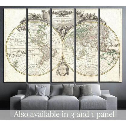 Old World Map №1478 Ready to Hang Canvas Print - Zellart Canvas Prints ALL_Products, s-1478