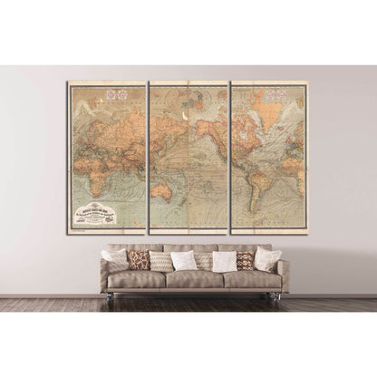 Old World Map №1481 Ready to Hang Canvas Print - Zellart Canvas Prints ALL_Products, s-1481