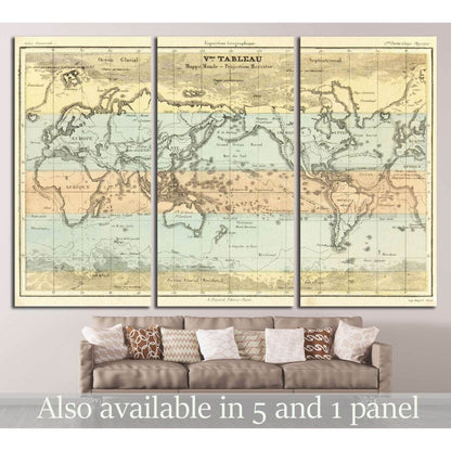 Old World Map №1483 Ready to Hang Canvas Print - Zellart Canvas Prints ALL_Products, s-1483