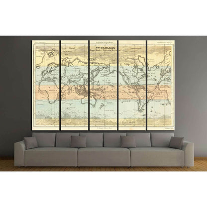 Old World Map №1483 Ready to Hang Canvas Print - Zellart Canvas Prints ALL_Products, s-1483