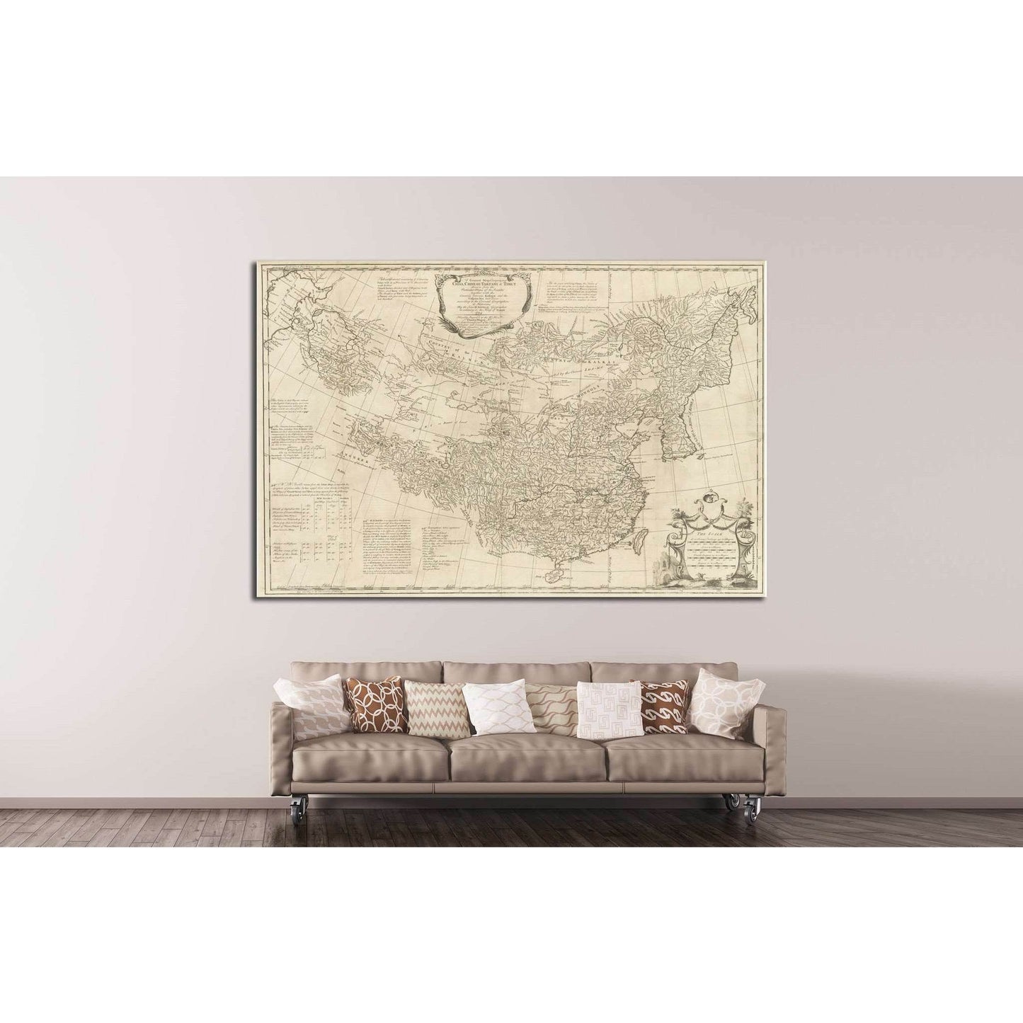 Old World Map №1485 Ready to Hang Canvas Print - Zellart Canvas Prints ALL_Products, s-1485