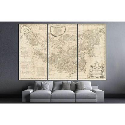 Old World Map №1485 Ready to Hang Canvas Print - Zellart Canvas Prints ALL_Products, s-1485