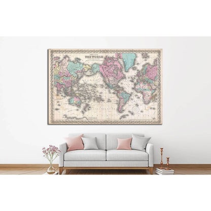 Old World Map №1490 Ready to Hang Canvas Print - Zellart Canvas Prints ALL_Products, s-1490