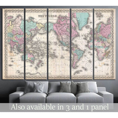 Old World Map №1490 Ready to Hang Canvas Print - Zellart Canvas Prints ALL_Products, s-1490