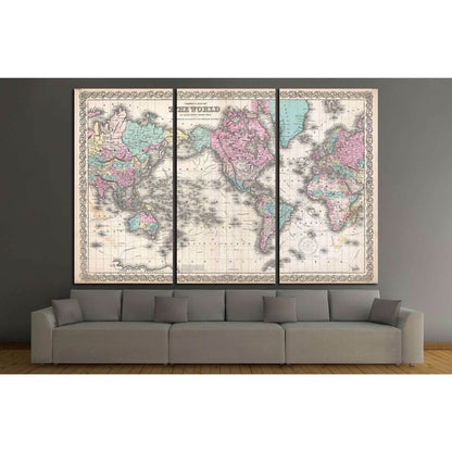 Old World Map №1490 Ready to Hang Canvas Print - Zellart Canvas Prints ALL_Products, s-1490
